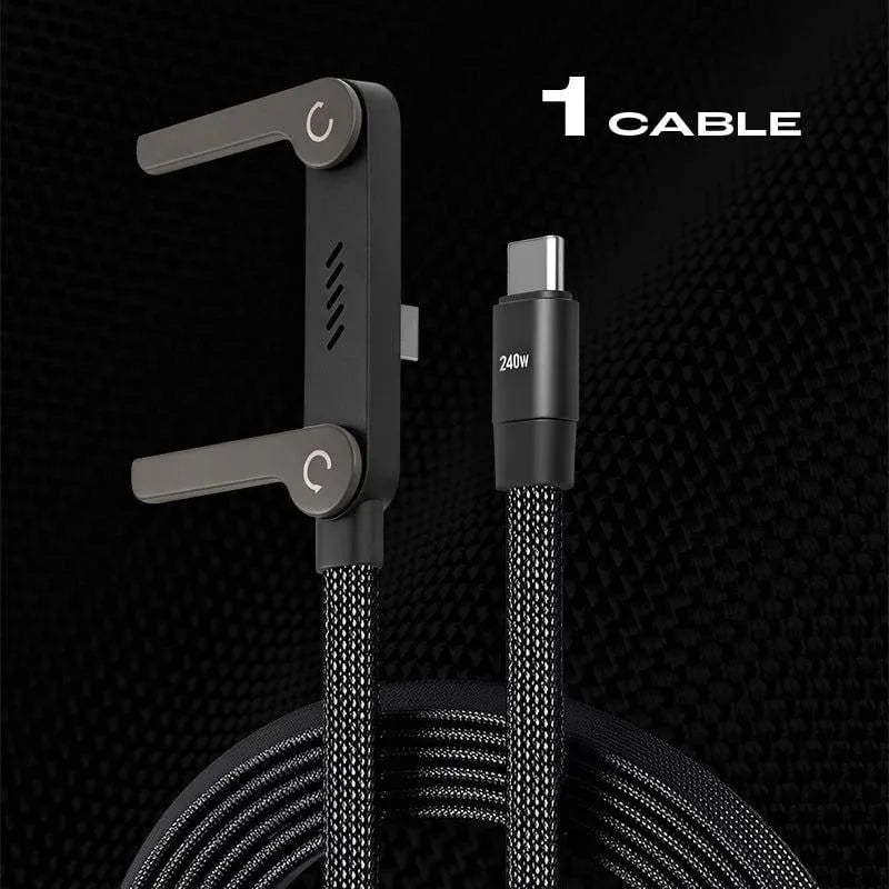 ⚡️240w Super Fast Charging📱invisible Holder Charger Cable With Stand